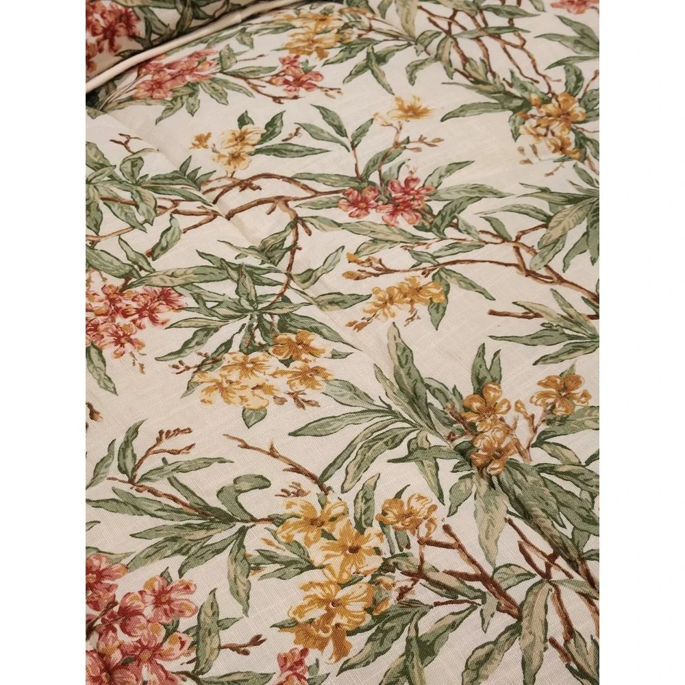 Chaps Ralph Lauren Queen Comforter & 2 Shams Key Biscayne Floral Corded‎ Vintage